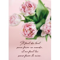 Carte postale - Bouquet de fleurs roses