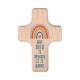 Mini croix Arc-en-ciel en bois d'hêtre et texte