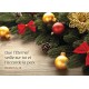 Carte Fin D'année Boules de Noël et branches de sapin sur une table