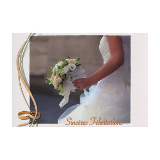 Carte Double Mariage Bouquet de mariée