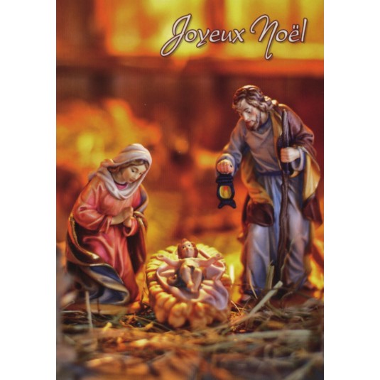 Carte Avec Message Fin D'année Crèche Jésus, Marie et Joseph (JN)
