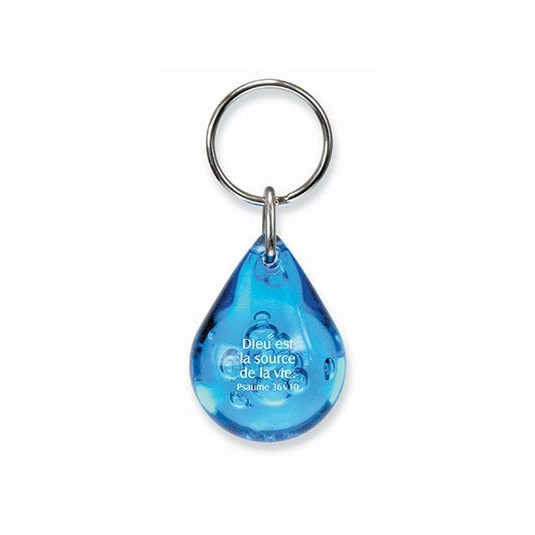 Porte-clés goutte d'eau bleue Ps 36v10