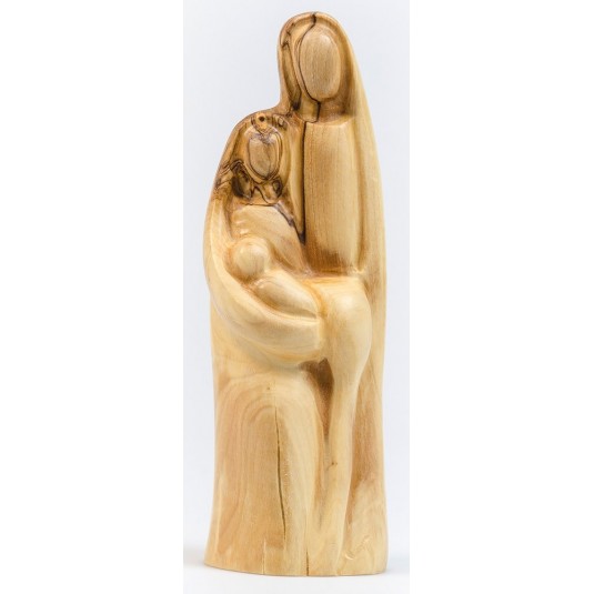 Figurine sainte famille en bois d'olivier 16cm