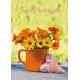 CARTE FLASH : Bouquet de marguerites orange(JA)