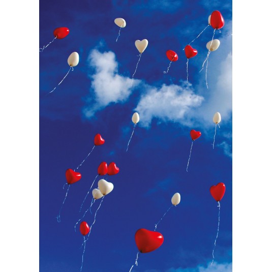 Carte Sans Texte Ballons en forme de cœur dans le ciel