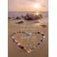 CARTE PENSEE : Coeur en pierres sur plage