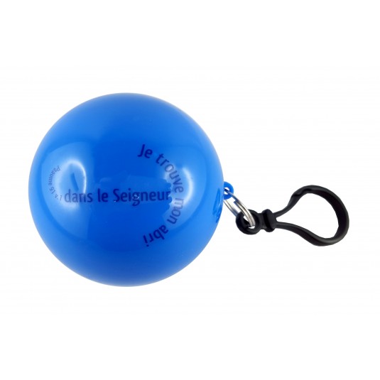 Poncho de pluie dans une boule bleue7 cm Ps 91 v1