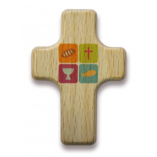 Mini-croix bois symboles