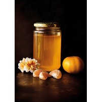 Carte Sans Texte Pot de miel, fleurs et mandarine