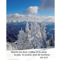 Poster Paysage de montagne sous la neige.