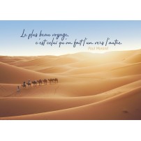 Carte Citation Caravane dans un désert
