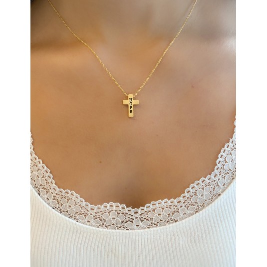 Collier avec pendentif croix "Hope"