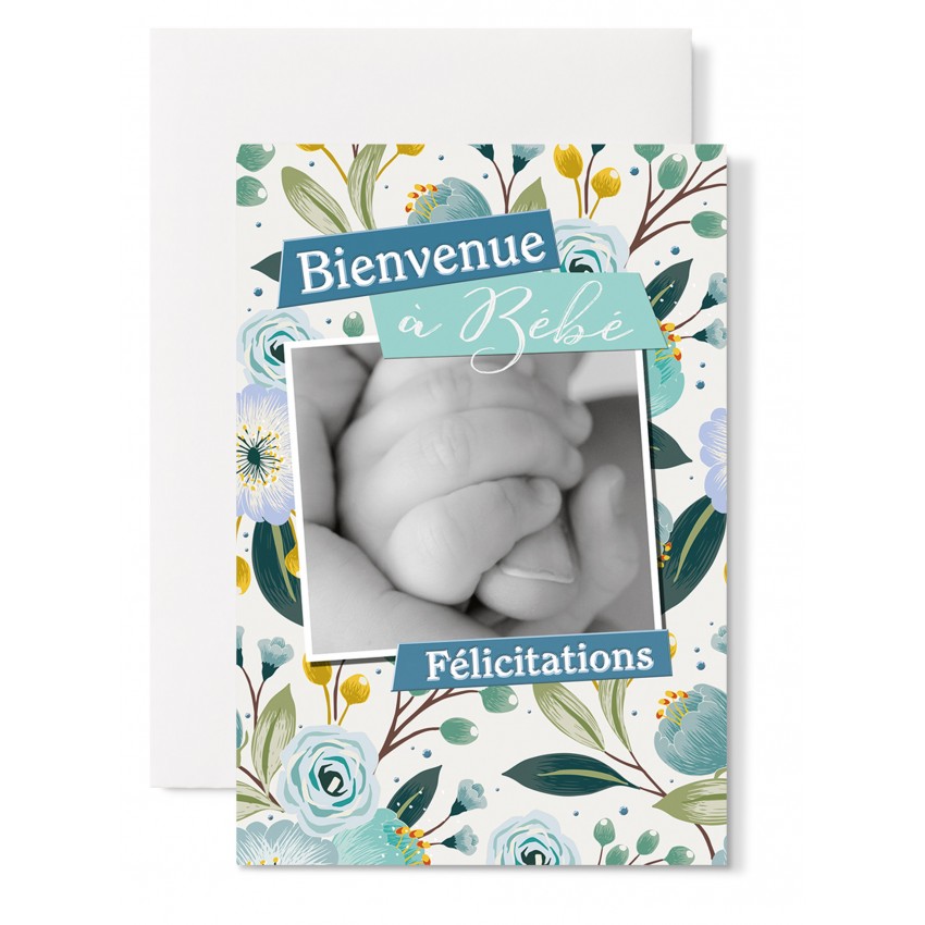 Carte Double Naissance Photo De Main De Bebe Tenant Un Pouce