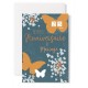 Carte double Anniversaire de Mariage : Papillons et fleurs sur fond vert