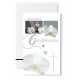 Carte double Condoléances : Bougie et orchidées blanche