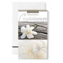 Carte double Condol&eacute;ances : Branche d'arbre fleurie