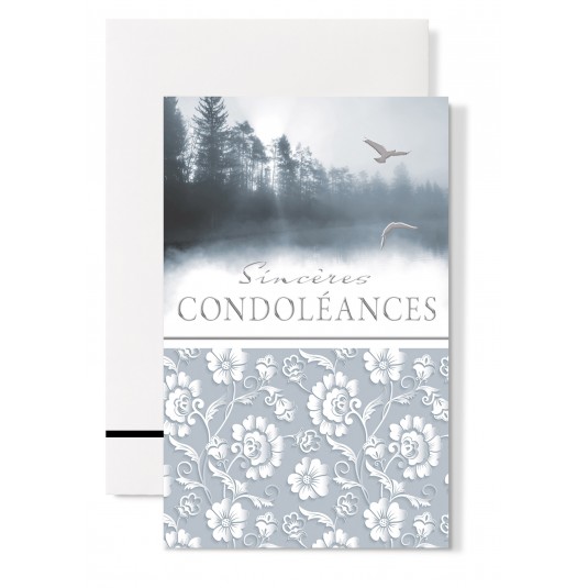 Mignonette Condol&eacute;ances Oiseaux survolant un lac