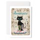 Carte double Anniversaire : Chat sur un coussin