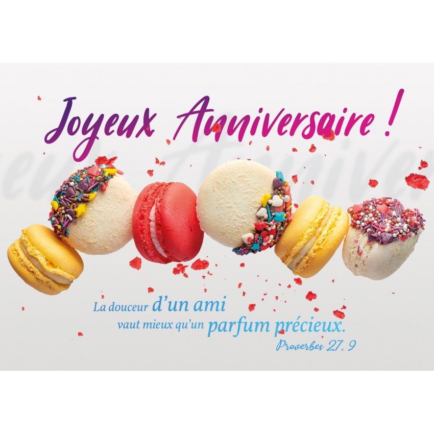 Carte Avec Verset Macarons Et Brisures En L Air Ja