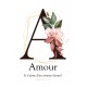 Carte postale - Lettre A - Amour