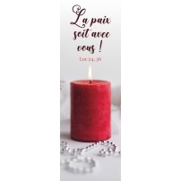 Signet - Bougie rouge sur fond blanc