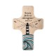 Mini croix en bois d'hêtre "Soyez forts et courageux !"