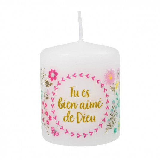 Petite bougie avec motif "Fleurs"