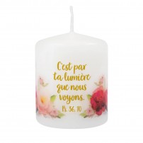 Petite bougie motif "Roses"