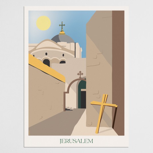Poster 30x40 Jérusalem - Quartier Chrétien sans cadre