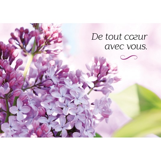 Carte Avec Message Fleurs mauves