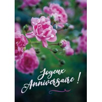 CARTE FLASH : Roses sur fond vert