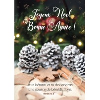 CARTE FA : Pommes de pin et décorations de Noël