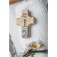 Mini croix en bois de hêtre Soyez forts et courageux !