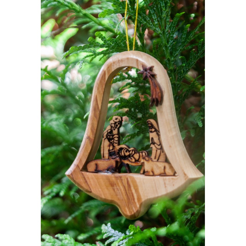 Enesco Décoration de sapin à suspendre étoile de noël en bois Beige