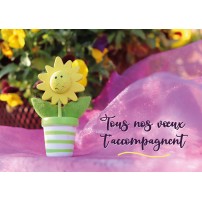 CARTE FLASH: Faux tournesol sur une table