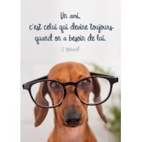 CARTE PENSEE: Chien avec des lunettes