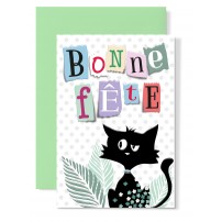 CARNET BF : Chat noir dans feuillage