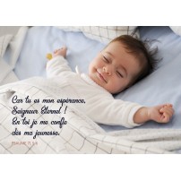 CARTE VB :Bébé souriant dans son sommeil
