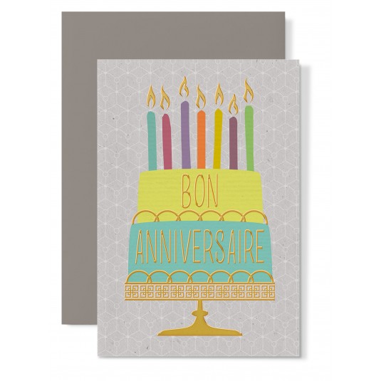 Carte Double Anniversaire Gateau 2 &eacute;tages