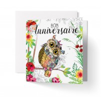 CARNET CARRE HA : Hibou sur une branche