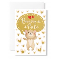 CARNET HE : Ours et coeurs dor&eacute;s