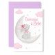 CARNET HE : lapin decor rose sur lune