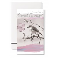 CARNET SC : Oiseau sur une branche fond ros&eacute;