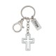 Porte-clés croix avec pendentif métal Hope et mousqueton