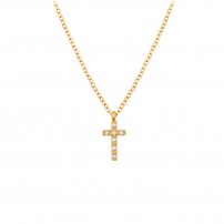 Collier avec pendentif mini croix en acier inoxydable