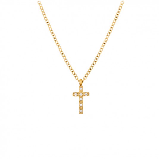 Collier mini croix en acier inoxydable