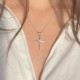 Pendentif croix filigrane argent et cristal Zirconium