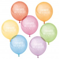 Pack 10 ballons colorés en latex, 100 % compostable, + texte