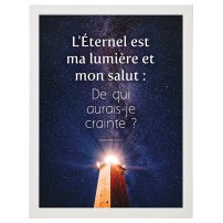Cadre poster : Phare &eacute;clairant la nuit &eacute;toil&eacute;e