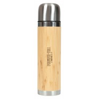 Bouteille thermos grav&eacute;e en bambou